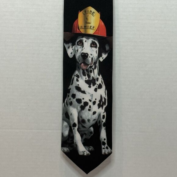 Vintage 1998 Ralph Marlin Firefighter - 1 Dalmatian Tie 56” - Picture 2 of 7